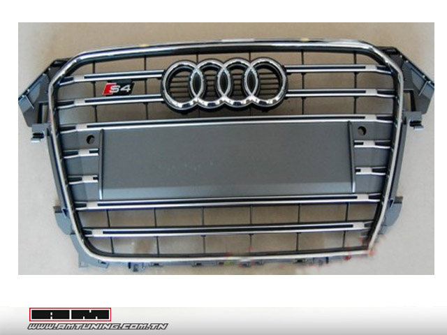 Calandre Audi A4 S4 Type B8 PH2 - 12->16 - Chrome/Gris