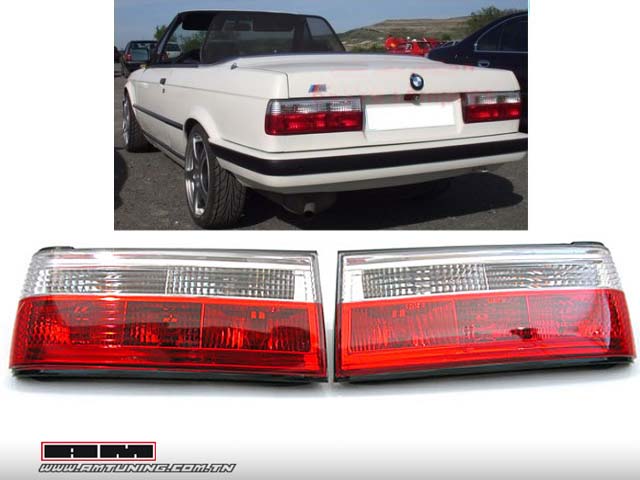 Feux ar BMW E30 PH2 88-91 rouge/blanc