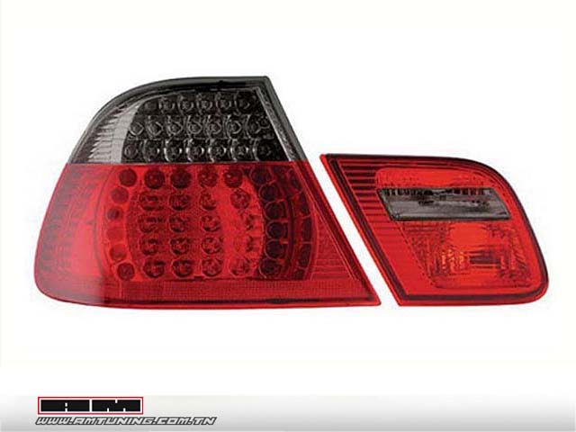 Feux ar LED BMW E46 2P PH1 98-03 rouge/fumé