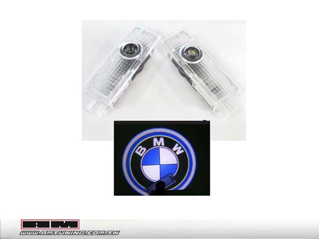 Feux d'éclairage LED pour bas de portes avec logo BMW - X5 E70/X6 E71/Serie4/G30/F30 13->/Mini F56
