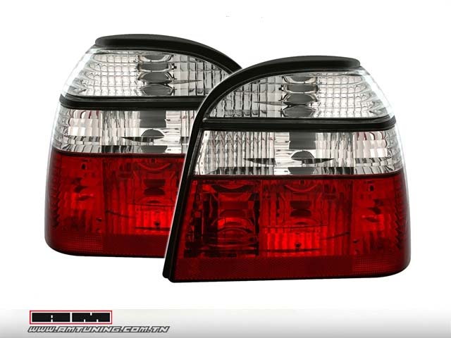 Feux Ar LED VW Golf 3 91-97 rouge/blanc