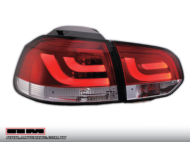 Feux ar LED BAR VW GOLF 6 09-UP rouge/blanc V2