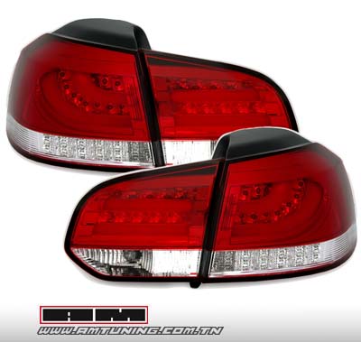 Feux ar LED BAR VW GOLF 6 rouge/blanc V3 - Cligno LED