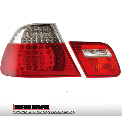 Feux ar LED BMW E46 4D Ph1 98-01 rouge/blanc