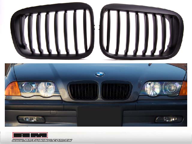 Grilles de calandre BMW E46 4P PH1 98-01 noir brillant