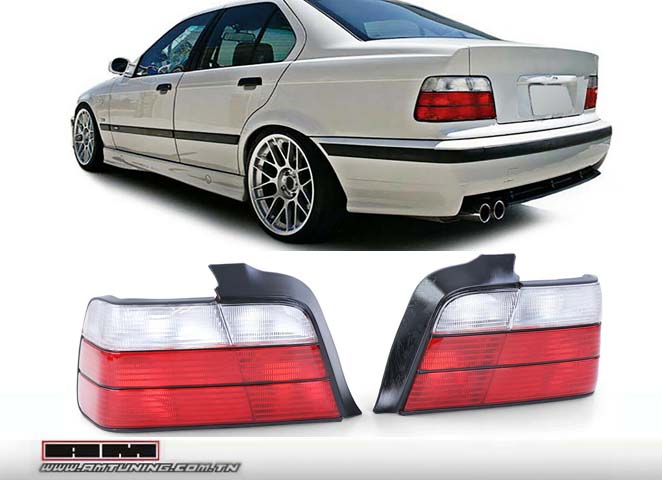Feux ar BMW E36 4P - Rouge/Blanc - Modele origine
