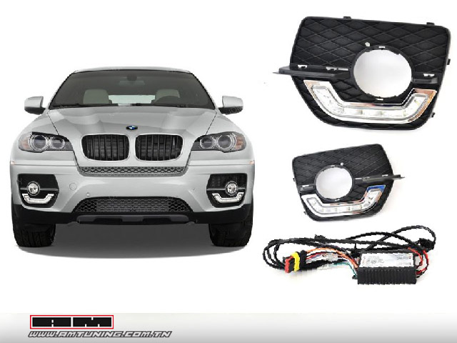 Kit feux de jour LED BMW X6 - Grilles + LED