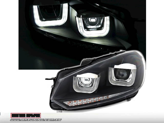 Phares av VW Golf 6 look Golf7 - Cligno LED séquentiel