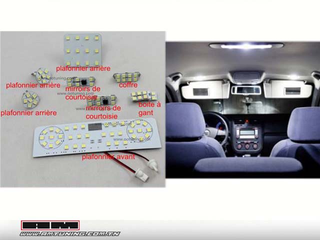 Kit feux éclairage d'intérieur LED VW GOLF6