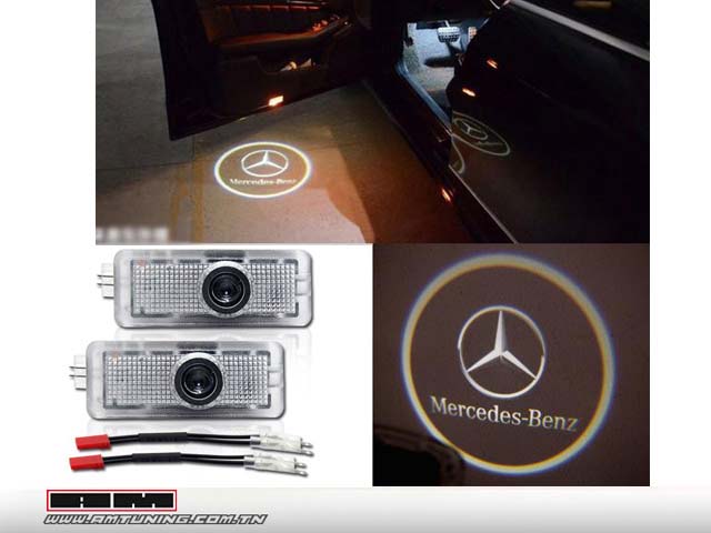 Feux d'éclairage LED pour bas de portes avec logo Mercedes - W209/W203/W171