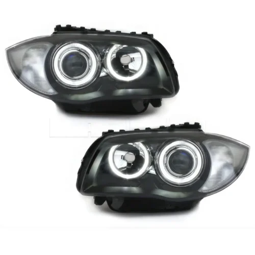 Phares av angel eyes LED BMW Serie 1 E87 – rég éléc – fond noir