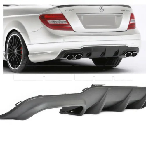 Diffuseur de pare-chocs ar W204 C63 AMG PH2 – 4 sorties G+D