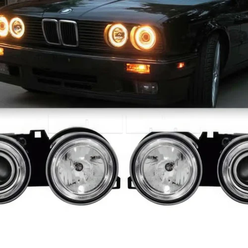 Phares av BMW E30 89-91 angel eyes chrome