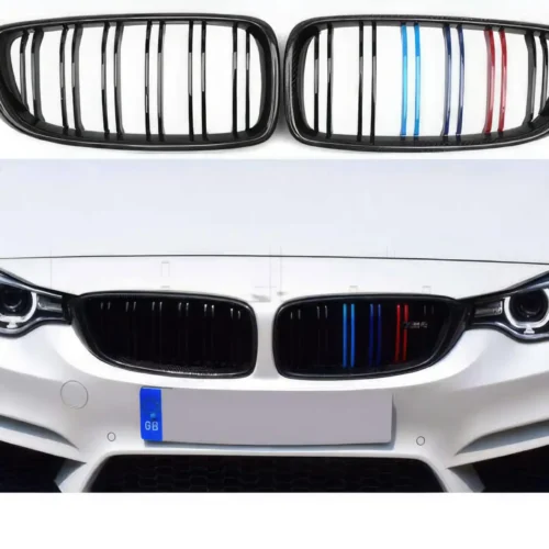 Grilles de calandre BMW Serie 4 F32/F36 M4 – Noir brillant / Tricolor