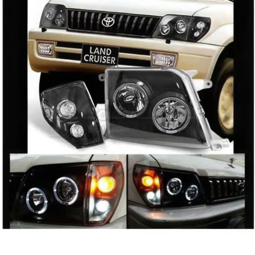 Phares av angel eyes + clignotants Toyota Prado 90/95 – fond noir