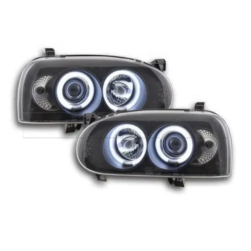 Phares av Angel Eyes CCFL VW Golf 3 92-97