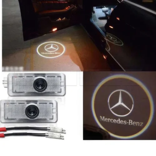 Feux d’éclairage LED pour bas de portes avec logo Mercedes – W209/W203/W171