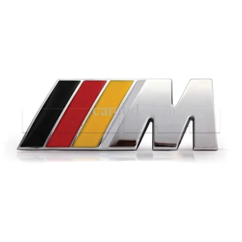 Embleme sticker ///M pour coffre rouge jaune