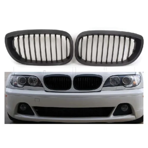 Grilles de calandre BMW E46 2P PH2 03-06 noir brillant