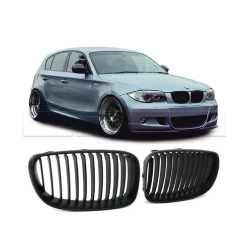 Grilles de calandre noir brillant BMW Serie 1 E87 PH1 05-’07