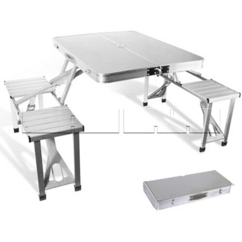 Table pliable avec 4 chaises – Alu